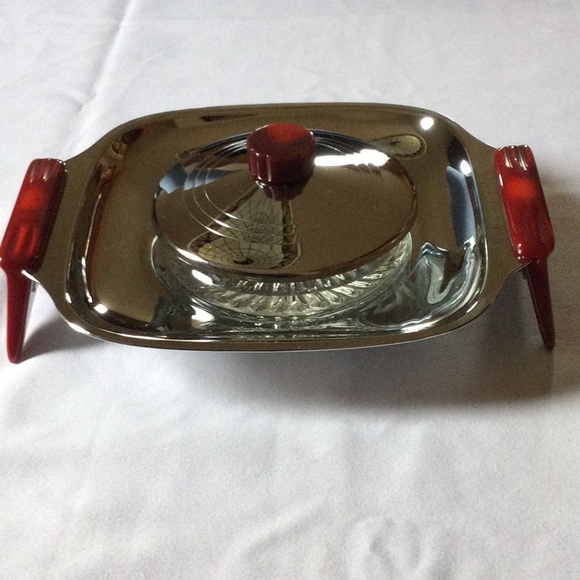 Glo Hill Vintage Chrome/Bakelite Tray - Picture 2 of 9